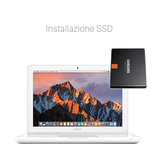 Velocizzare MacBook 13 Bianco con SSD Potenziare Velocizzare MacBook 13 Bianco con SSD Potenziare